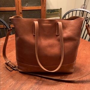 ABLE Abera Crossbody Leather Tote - Cognac